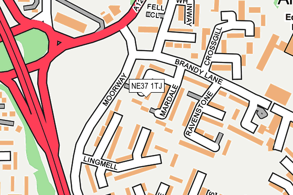 NE37 1TJ map - OS OpenMap – Local (Ordnance Survey) NE37 1TJ map - OS OpenMap – Local (Ordnance Survey)