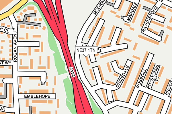NE37 1TN map - OS OpenMap – Local (Ordnance Survey) NE37 1TN map - OS OpenMap – Local (Ordnance Survey)