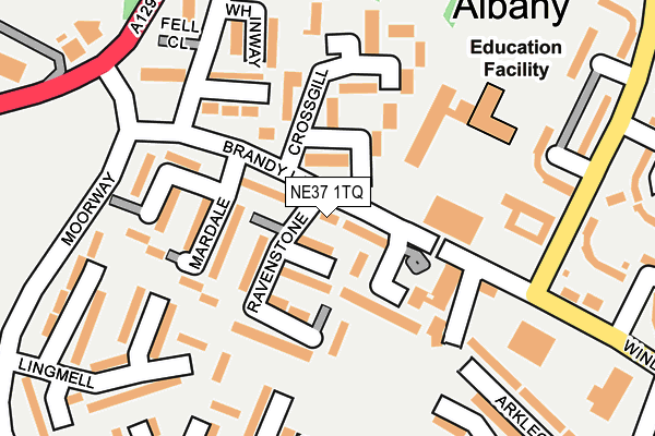 NE37 1TQ map - OS OpenMap – Local (Ordnance Survey) NE37 1TQ map - OS OpenMap – Local (Ordnance Survey)