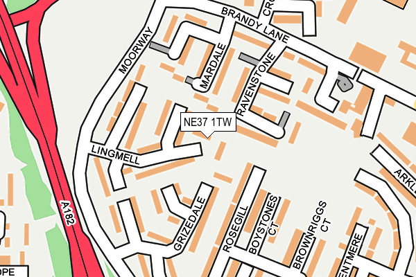 NE37 1TW map - OS OpenMap – Local (Ordnance Survey) NE37 1TW map - OS OpenMap – Local (Ordnance Survey)