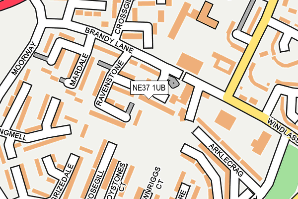 NE37 1UB map - OS OpenMap – Local (Ordnance Survey) NE37 1UB map - OS OpenMap – Local (Ordnance Survey)