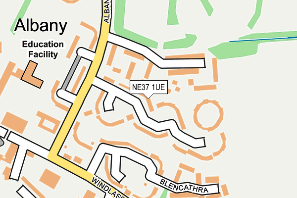 NE37 1UE map - OS OpenMap – Local (Ordnance Survey) NE37 1UE map - OS OpenMap – Local (Ordnance Survey)