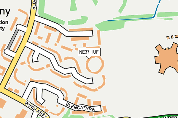 NE37 1UF map - OS OpenMap – Local (Ordnance Survey) NE37 1UF map - OS OpenMap – Local (Ordnance Survey)