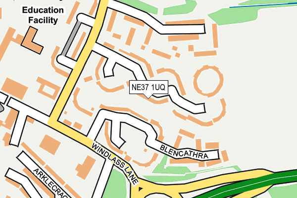 NE37 1UQ map - OS OpenMap – Local (Ordnance Survey) NE37 1UQ map - OS OpenMap – Local (Ordnance Survey)