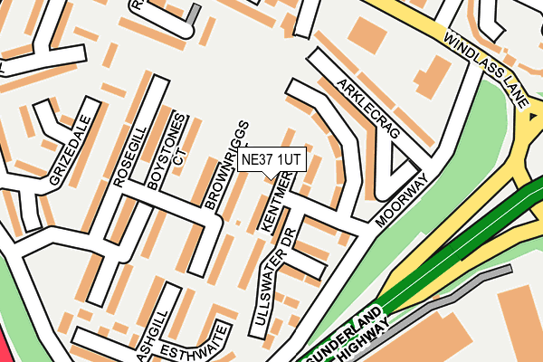 NE37 1UT map - OS OpenMap – Local (Ordnance Survey) NE37 1UT map - OS OpenMap – Local (Ordnance Survey)