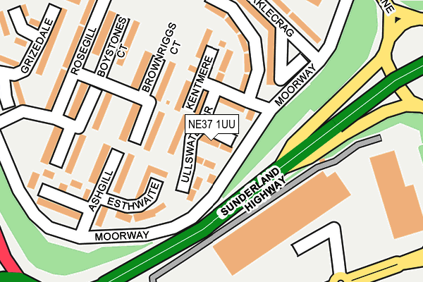 NE37 1UU map - OS OpenMap – Local (Ordnance Survey) NE37 1UU map - OS OpenMap – Local (Ordnance Survey)