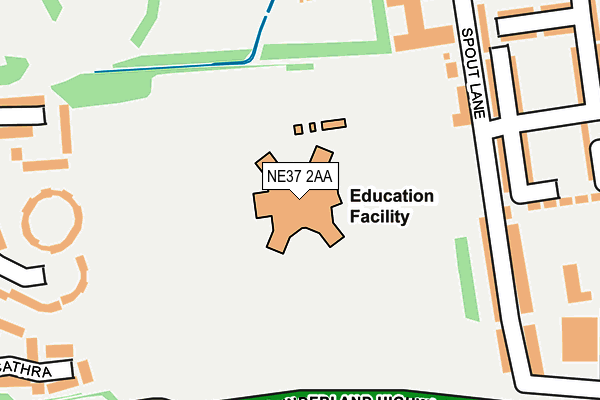 NE37 2AA map - OS OpenMap – Local (Ordnance Survey) NE37 2AA map - OS OpenMap – Local (Ordnance Survey)