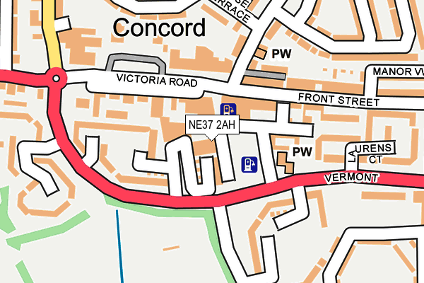 NE37 2AH map - OS OpenMap – Local (Ordnance Survey) NE37 2AH map - OS OpenMap – Local (Ordnance Survey)