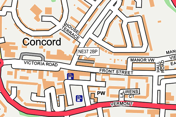 NE37 2BP map - OS OpenMap – Local (Ordnance Survey) NE37 2BP map - OS OpenMap – Local (Ordnance Survey)