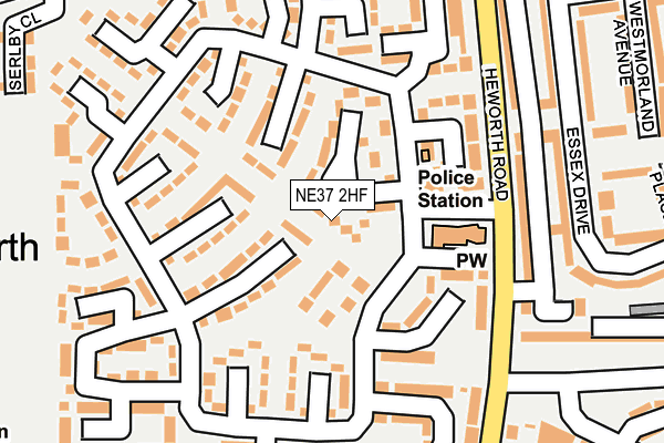 NE37 2HF map - OS OpenMap – Local (Ordnance Survey) NE37 2HF map - OS OpenMap – Local (Ordnance Survey)