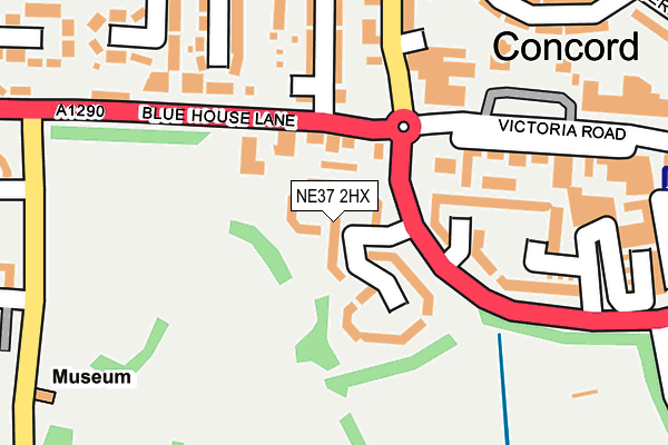 NE37 2HX map - OS OpenMap – Local (Ordnance Survey) NE37 2HX map - OS OpenMap – Local (Ordnance Survey)