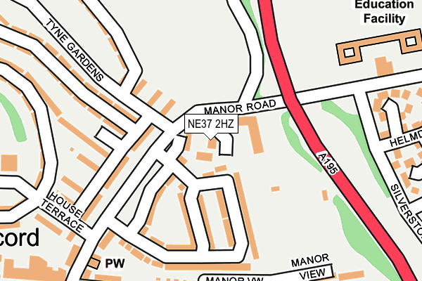 NE37 2HZ map - OS OpenMap – Local (Ordnance Survey) NE37 2HZ map - OS OpenMap – Local (Ordnance Survey)