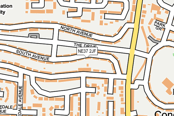 NE37 2JF map - OS OpenMap – Local (Ordnance Survey) NE37 2JF map - OS OpenMap – Local (Ordnance Survey)