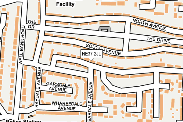 NE37 2JL map - OS OpenMap – Local (Ordnance Survey) NE37 2JL map - OS OpenMap – Local (Ordnance Survey)