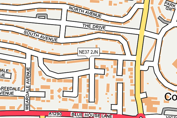 NE37 2JN map - OS OpenMap – Local (Ordnance Survey) NE37 2JN map - OS OpenMap – Local (Ordnance Survey)