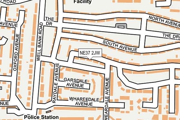NE37 2JW map - OS OpenMap – Local (Ordnance Survey) NE37 2JW map - OS OpenMap – Local (Ordnance Survey)