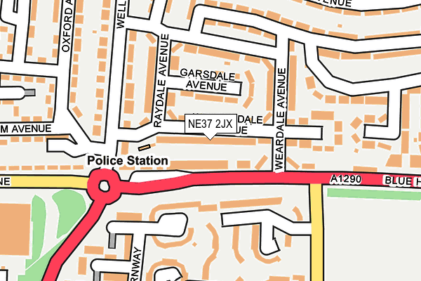 NE37 2JX map - OS OpenMap – Local (Ordnance Survey) NE37 2JX map - OS OpenMap – Local (Ordnance Survey)