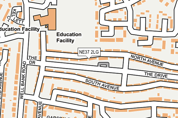 NE37 2LG map - OS OpenMap – Local (Ordnance Survey) NE37 2LG map - OS OpenMap – Local (Ordnance Survey)