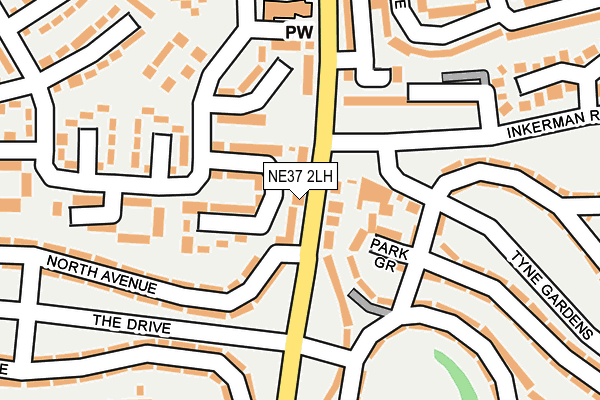 NE37 2LH map - OS OpenMap – Local (Ordnance Survey) NE37 2LH map - OS OpenMap – Local (Ordnance Survey)