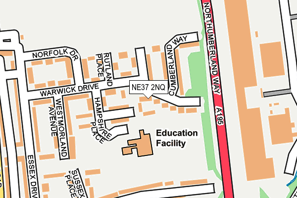 NE37 2NQ map - OS OpenMap – Local (Ordnance Survey) NE37 2NQ map - OS OpenMap – Local (Ordnance Survey)