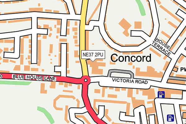 NE37 2PU map - OS OpenMap – Local (Ordnance Survey) NE37 2PU map - OS OpenMap – Local (Ordnance Survey)
