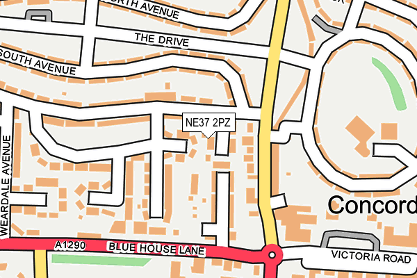 NE37 2PZ map - OS OpenMap – Local (Ordnance Survey) NE37 2PZ map - OS OpenMap – Local (Ordnance Survey)