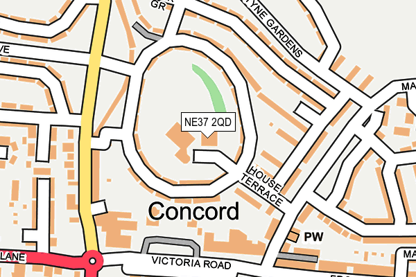 NE37 2QD map - OS OpenMap – Local (Ordnance Survey) NE37 2QD map - OS OpenMap – Local (Ordnance Survey)