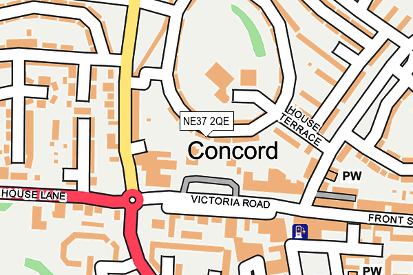 NE37 2QE map - OS OpenMap – Local (Ordnance Survey) NE37 2QE map - OS OpenMap – Local (Ordnance Survey)