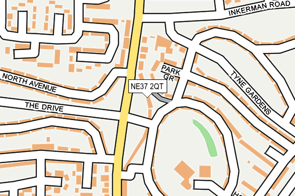 NE37 2QT map - OS OpenMap – Local (Ordnance Survey) NE37 2QT map - OS OpenMap – Local (Ordnance Survey)