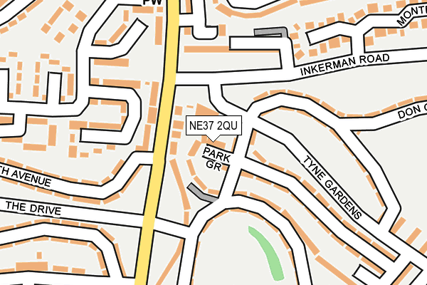 NE37 2QU map - OS OpenMap – Local (Ordnance Survey) NE37 2QU map - OS OpenMap – Local (Ordnance Survey)