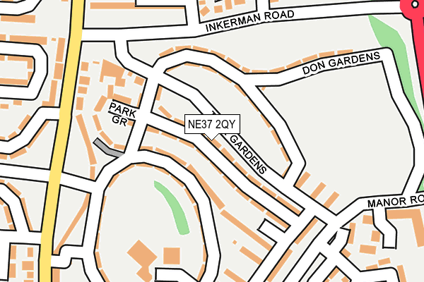 NE37 2QY map - OS OpenMap – Local (Ordnance Survey) NE37 2QY map - OS OpenMap – Local (Ordnance Survey)