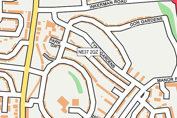 NE37 2QZ map - OS OpenMap – Local (Ordnance Survey) NE37 2QZ map - OS OpenMap – Local (Ordnance Survey)