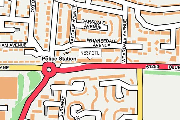 NE37 2TL map - OS OpenMap – Local (Ordnance Survey) NE37 2TL map - OS OpenMap – Local (Ordnance Survey)