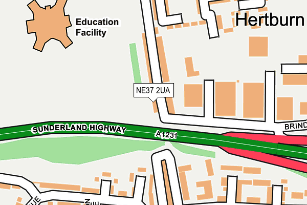 NE37 2UA map - OS OpenMap – Local (Ordnance Survey) NE37 2UA map - OS OpenMap – Local (Ordnance Survey)