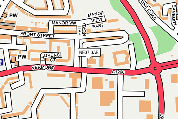 NE37 3AB map - OS OpenMap – Local (Ordnance Survey) NE37 3AB map - OS OpenMap – Local (Ordnance Survey)