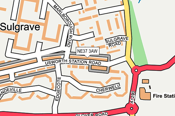 NE37 3AW map - OS OpenMap – Local (Ordnance Survey)
