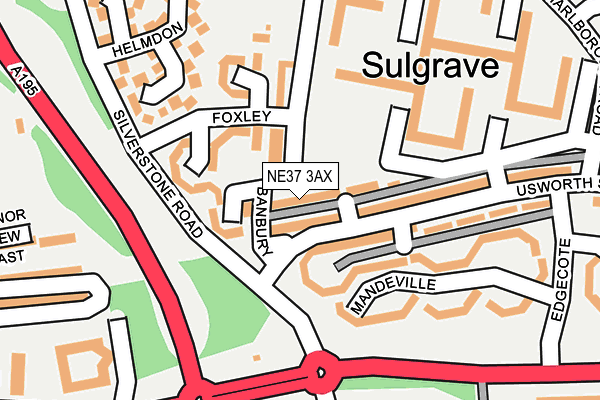 NE37 3AX map - OS OpenMap – Local (Ordnance Survey)