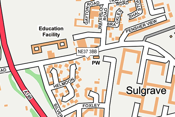 NE37 3BB map - OS OpenMap – Local (Ordnance Survey) NE37 3BB map - OS OpenMap – Local (Ordnance Survey)
