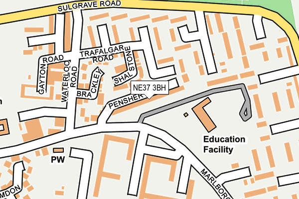 NE37 3BH map - OS OpenMap – Local (Ordnance Survey) NE37 3BH map - OS OpenMap – Local (Ordnance Survey)