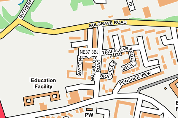 NE37 3BJ map - OS OpenMap – Local (Ordnance Survey) NE37 3BJ map - OS OpenMap – Local (Ordnance Survey)