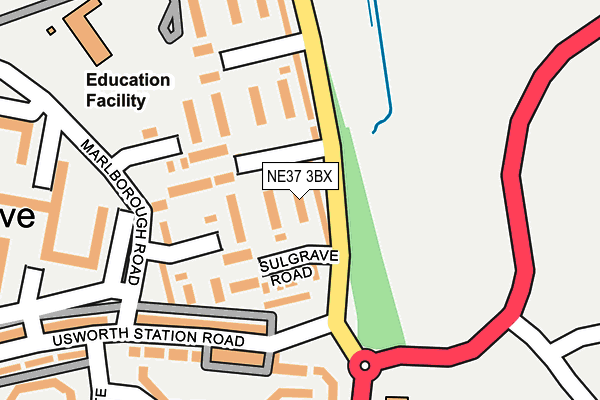 NE37 3BX map - OS OpenMap – Local (Ordnance Survey) NE37 3BX map - OS OpenMap – Local (Ordnance Survey)