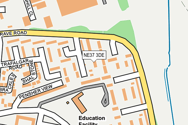 NE37 3DE map - OS OpenMap – Local (Ordnance Survey) NE37 3DE map - OS OpenMap – Local (Ordnance Survey)
