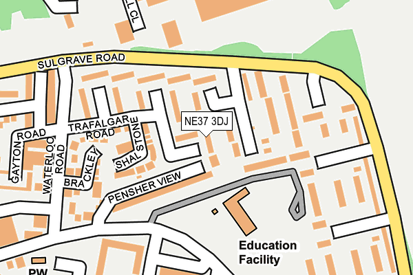 NE37 3DJ map - OS OpenMap – Local (Ordnance Survey) NE37 3DJ map - OS OpenMap – Local (Ordnance Survey)