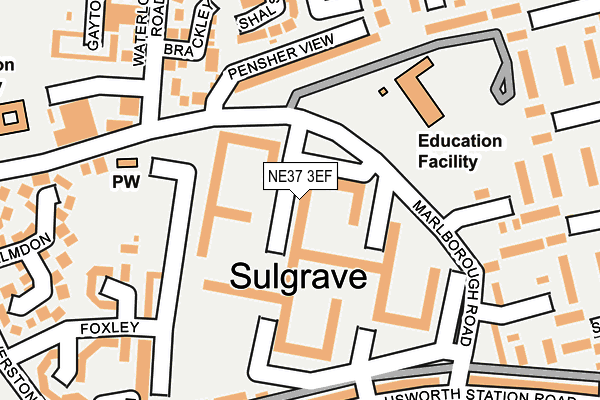 NE37 3EF map - OS OpenMap – Local (Ordnance Survey) NE37 3EF map - OS OpenMap – Local (Ordnance Survey)