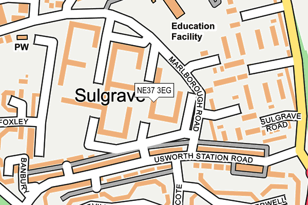 NE37 3EG map - OS OpenMap – Local (Ordnance Survey) NE37 3EG map - OS OpenMap – Local (Ordnance Survey)