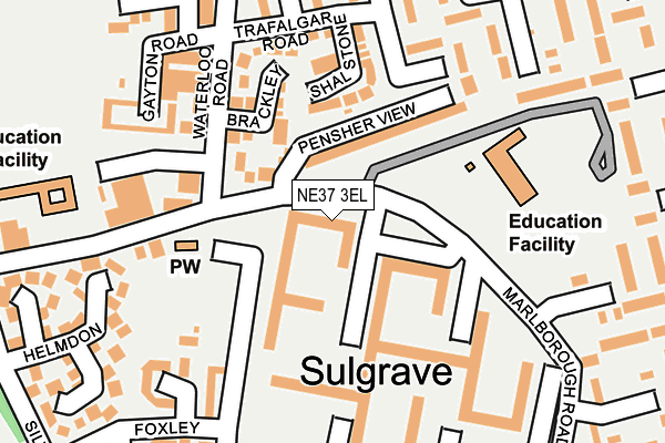 NE37 3EL map - OS OpenMap – Local (Ordnance Survey) NE37 3EL map - OS OpenMap – Local (Ordnance Survey)