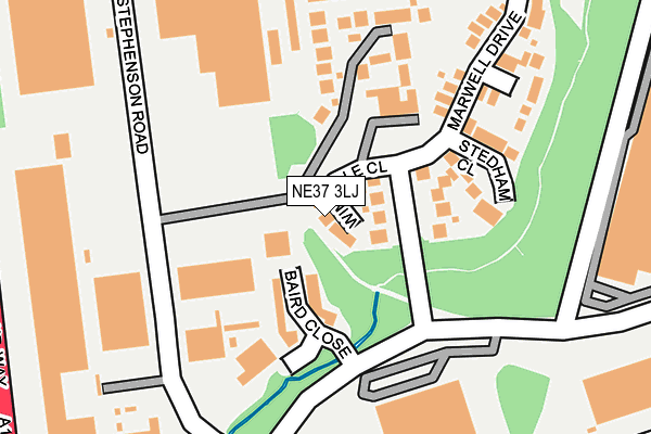 NE37 3LJ map - OS OpenMap – Local (Ordnance Survey) NE37 3LJ map - OS OpenMap – Local (Ordnance Survey)