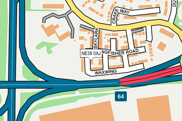 NE38 0AJ map - OS OpenMap – Local (Ordnance Survey) NE38 0AJ map - OS OpenMap – Local (Ordnance Survey)