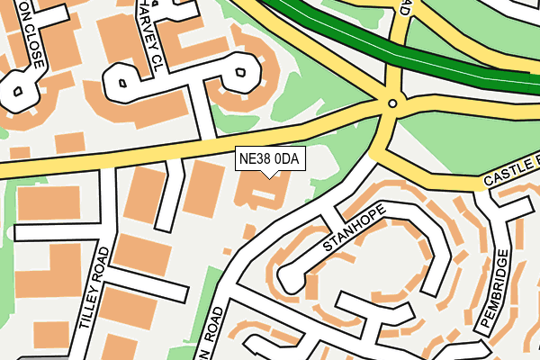 NE38 0DA map - OS OpenMap – Local (Ordnance Survey) NE38 0DA map - OS OpenMap – Local (Ordnance Survey)