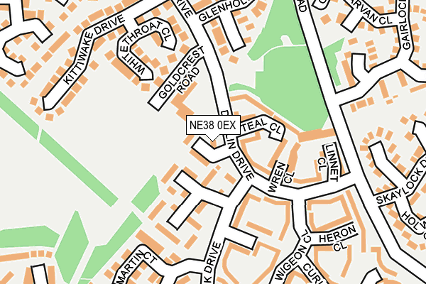 NE38 0EX map - OS OpenMap – Local (Ordnance Survey) NE38 0EX map - OS OpenMap – Local (Ordnance Survey)